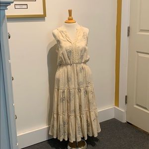 Love Sam Embroidered Beaded Halter Midi Dress sz M